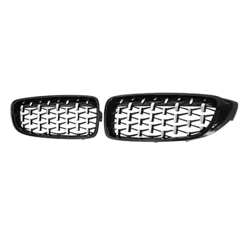 Grill Front Diamonds Style Frontstoßstangen-Renngrill Für 4er F32 F33 F36 M3 F80 M4 F82 2012–2019, Zubehör Mit Zwei Lamellen In Glänzendem Schwarz Kühlergrill(Diamond-Black) von SIFUSM