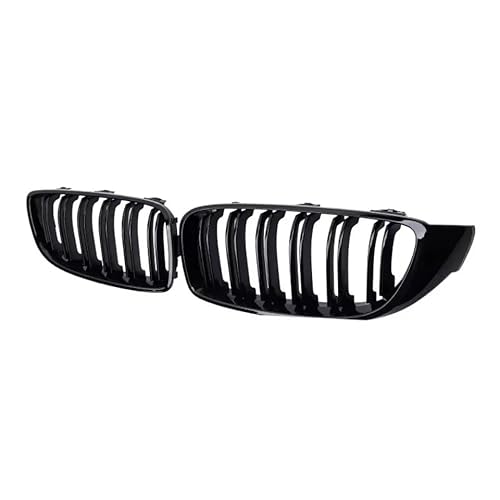 Grill Front Diamonds Style Frontstoßstangen-Renngrill Für 4er F32 F33 F36 M3 F80 M4 F82 2012–2019, Zubehör Mit Zwei Lamellen In Glänzendem Schwarz Kühlergrill(Double-Glossy Black) von SIFUSM