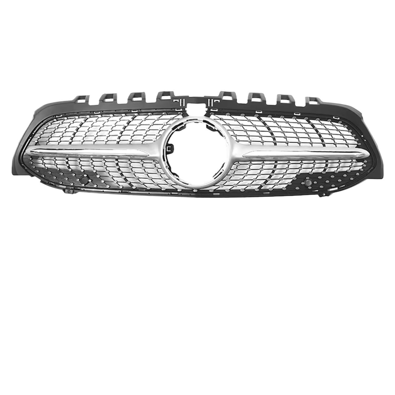 Grill Front Diamonds Style Grill Für Benz A-Klasse W177 2019 2020 2021 2022 A200 A220 A250 Chrom Silber GT Style Frontstoßstange Renngitter Kühlergrill(Diamond-Silver W360) von SIFUSM