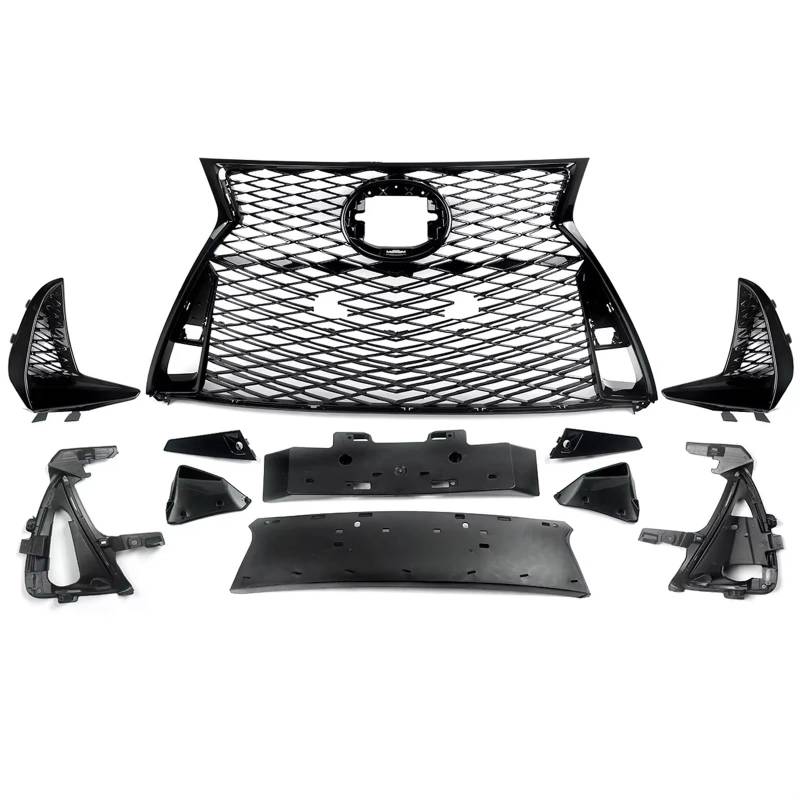 Grill Front EIN Set Für Lexus IS250 IS350 F Sport 2017 2018 2019 2020 2021 2022 Front Upper Lower Grille Gloss Black Kühlergrill von SIFUSM