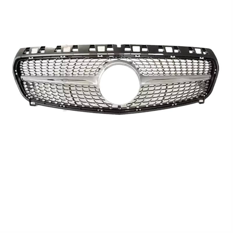 Grill Front Frontgrill Racing Grill Mesh Tuning Zubehör Für Benz A Klasse A45 W176 2013-2018 2019+ A180 A200 A260 GT Diamond Style Kühlergrill(13-15 Diamond Silver) von SIFUSM