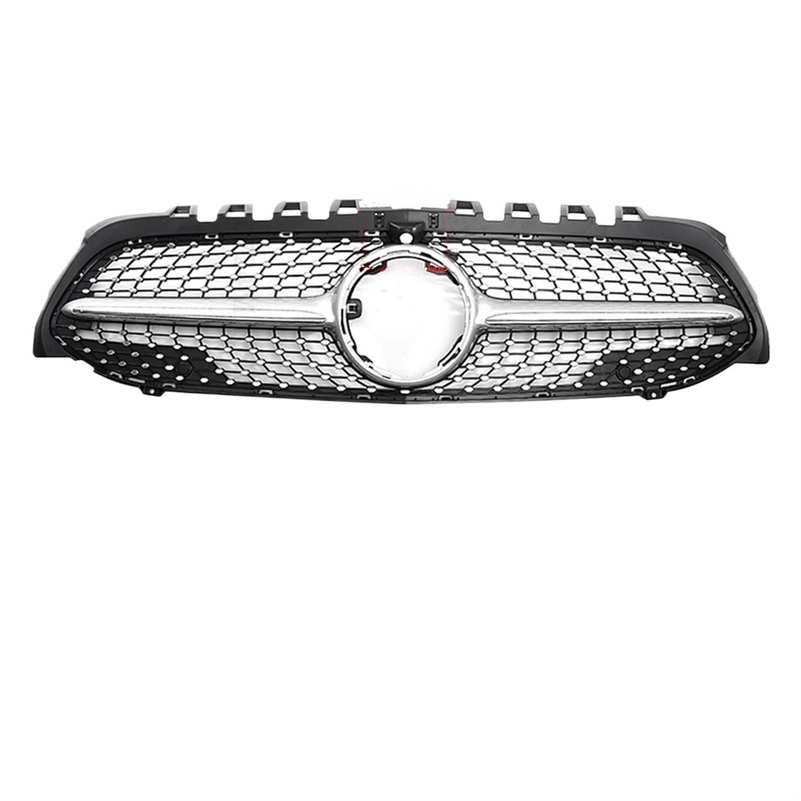 Grill Front Frontgrill Racing Grill Mesh Tuning Zubehör Für Benz A Klasse A45 W176 2013-2018 2019+ A180 A200 A260 GT Diamond Style Kühlergrill(W177 Dia Silver-Hole) von SIFUSM