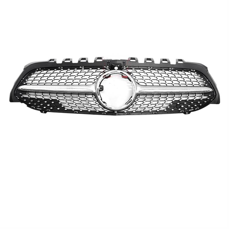 Grill Front Frontgrill Racing Grill Mesh Tuning Zubehör Für Benz A Klasse A45 W176 2013-2018 2019+ A180 A200 A260 GT Diamond Style Kühlergrill(W177 Dia Silver-Hole) von SIFUSM