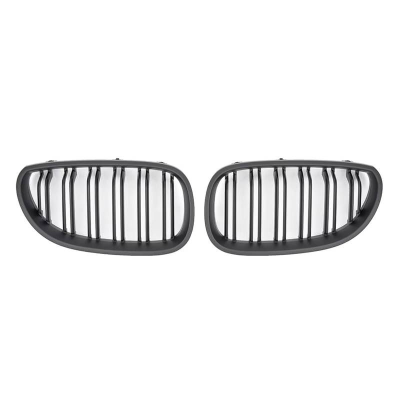 Grill Front Frontstoßstange Nierengitter Grill Haube Netz Doppellinie Für E60 M5 E61 520i 545i 550i 535i 2003-2009 5er Refit Body Kit Kühlergrill(Matt-schwarz) von SIFUSM