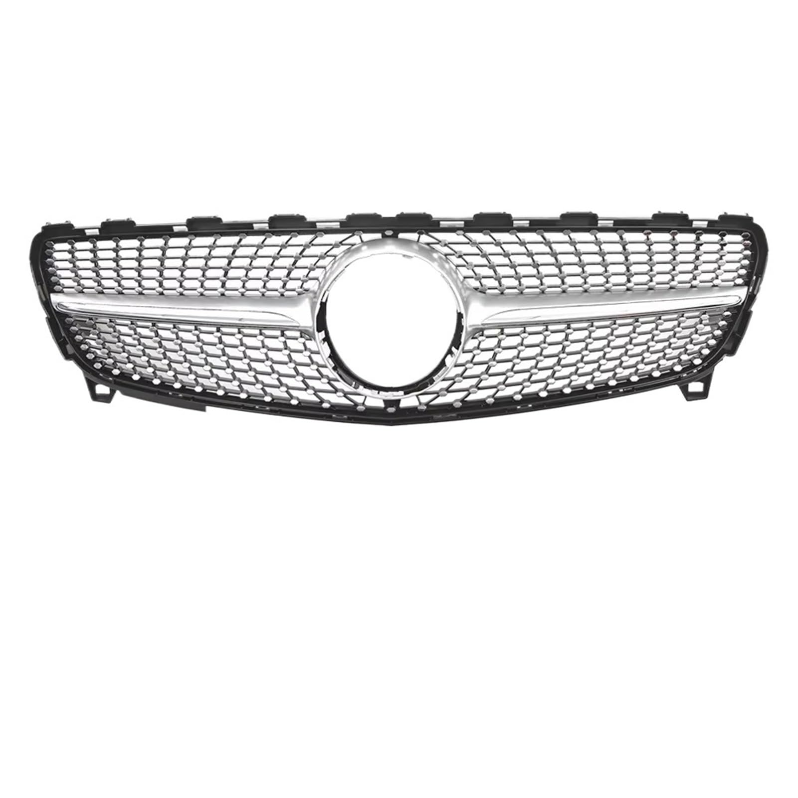 Grill Front Frontstoßstangengrill Im Chrom-Schwarz-Diamanten-Stil Für Benz A-Klasse W176 2016 2017 2018 A180 A200 A250 A45. Für AMG Frontstoßstangengrill Kühlergrill(Chrome Silver) von SIFUSM