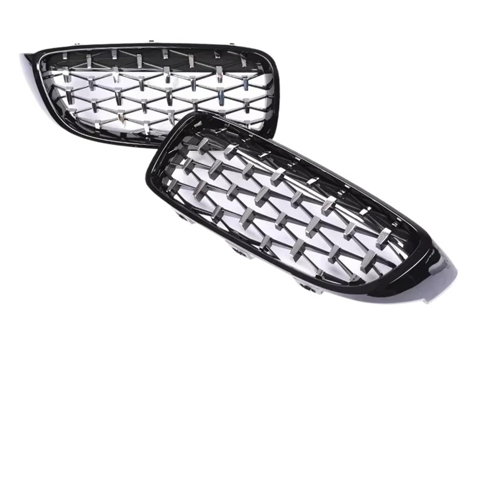 Grill Front Für 4er F32 F33 F36 F80 F82 2013-2020 Frontstoßstange Nierenglanz Schwarz Carbon Racing Grill Refiting Grille Zubehör Kühlergrill(Diamond Black Sliver) von SIFUSM