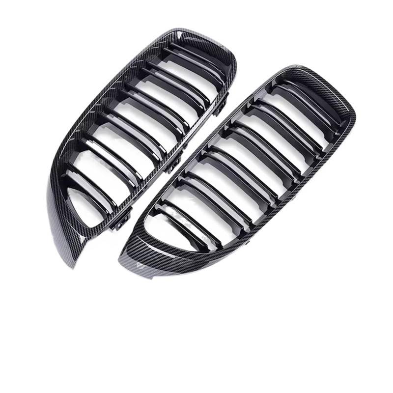 Grill Front Für 4er F32 F33 F36 F80 F82 2013-2020 Frontstoßstange Nierenglanz Schwarz Carbon Racing Grill Refiting Grille Zubehör Kühlergrill(Dual Carbon Look) von SIFUSM