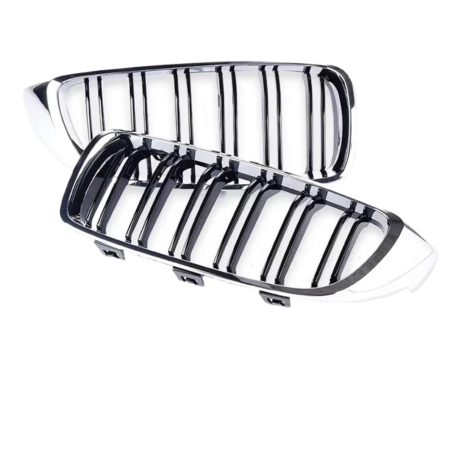 Grill Front Für 4er F32 F33 F36 F80 F82 2013-2020 Frontstoßstange Nierenglanz Schwarz Carbon Racing Grill Refiting Grille Zubehör Kühlergrill(Dual Chrome Black) von SIFUSM