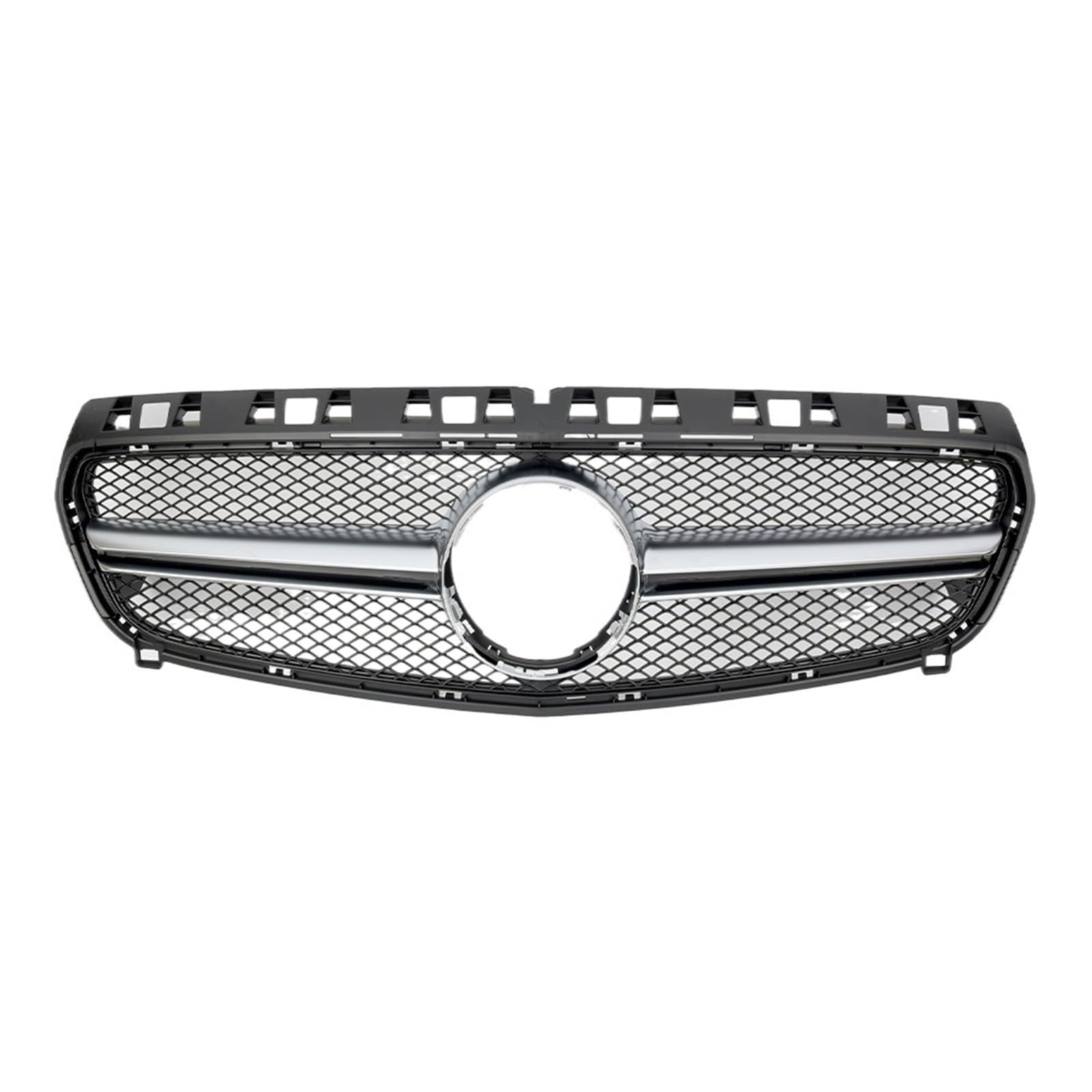 Grill Front Für Benz A-Klasse W176 A180 A200 A250 A45 2013 2014 2015 Für AMG Chrom Schwarz Diamanten Stil Grille Schwarz Für GTR Front Stoßstange Grille Kühlergrill(B-Silver) von SIFUSM