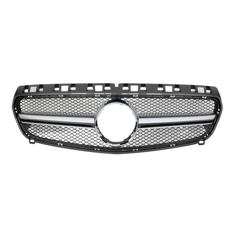 Grill Front Für Benz A-Klasse W176 A180 A200 A250 A45 2013 2014 2015 Für AMG Chrom Schwarz Diamanten Stil Grille Schwarz Für GTR Front Stoßstange Grille Kühlergrill(B-Silver) von SIFUSM
