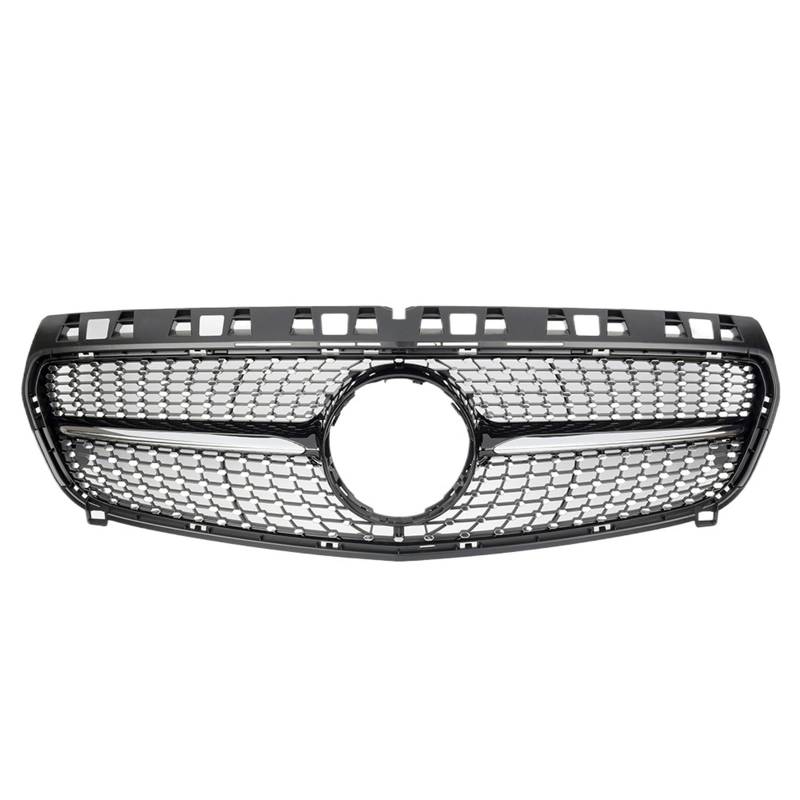 Grill Front Für Benz A-Klasse W176 A180 A200 A250 A45 2013 2014 2015 Für AMG Chrom Schwarz Diamanten Stil Grille Schwarz Für GTR Front Stoßstange Grille Kühlergrill(Diamonds-Black) von SIFUSM