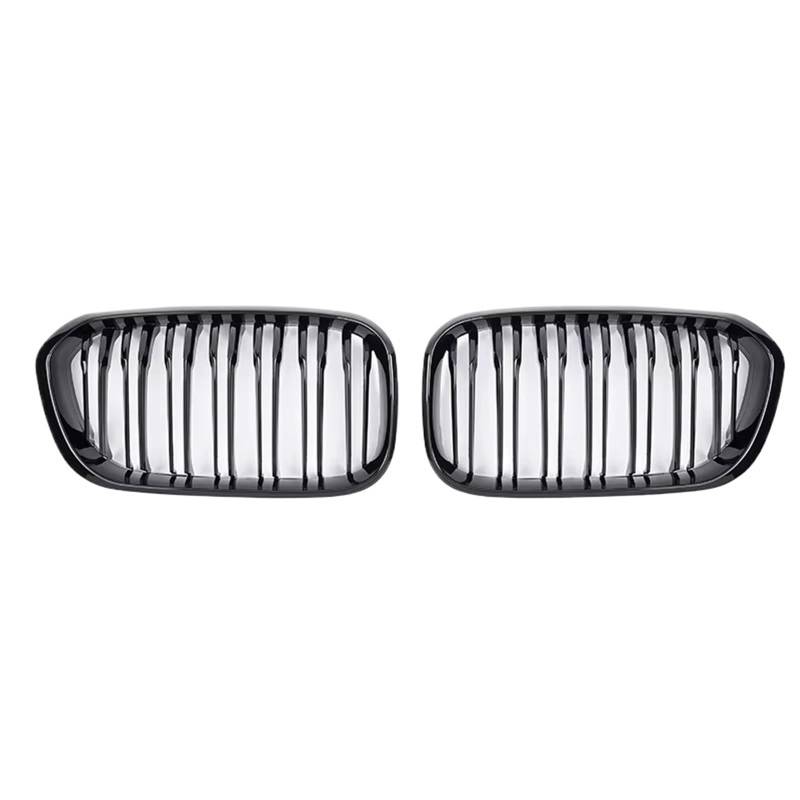 Grill Front Für F20 F21 1 Series 2015 2016 2017 2018, Paar Glänzend Mattschwarz, Breiter Front-Nierengrill, Renngrill, Auto-Stying Kühlergrill(Gloss Black) von SIFUSM