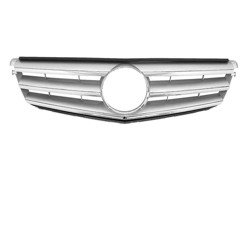 Grill Front Glänzendes Schwarz Für AMG-Stil-Kühlergrill Für Benz C-Klasse W204 S204 C204 C180 C350 2008 2009 2010–2014 Chrom-Silber-Diamanten-Stil-Stoßstangengrill Kühlergrill(Sport-Chrome Silver) von SIFUSM
