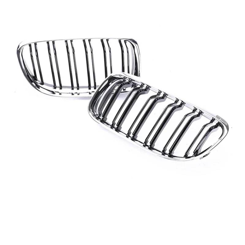 Grill Front Kohlefaser-Frontstoßstange Freundlicherweise Facelift-Gitterabdeckung Umrüstung Schwarzen Racing-Grills Für 3er E90 E91 2005 2006 2007 2008 2009-2012 Kühlergrill(Chrome Black 09-12) von SIFUSM