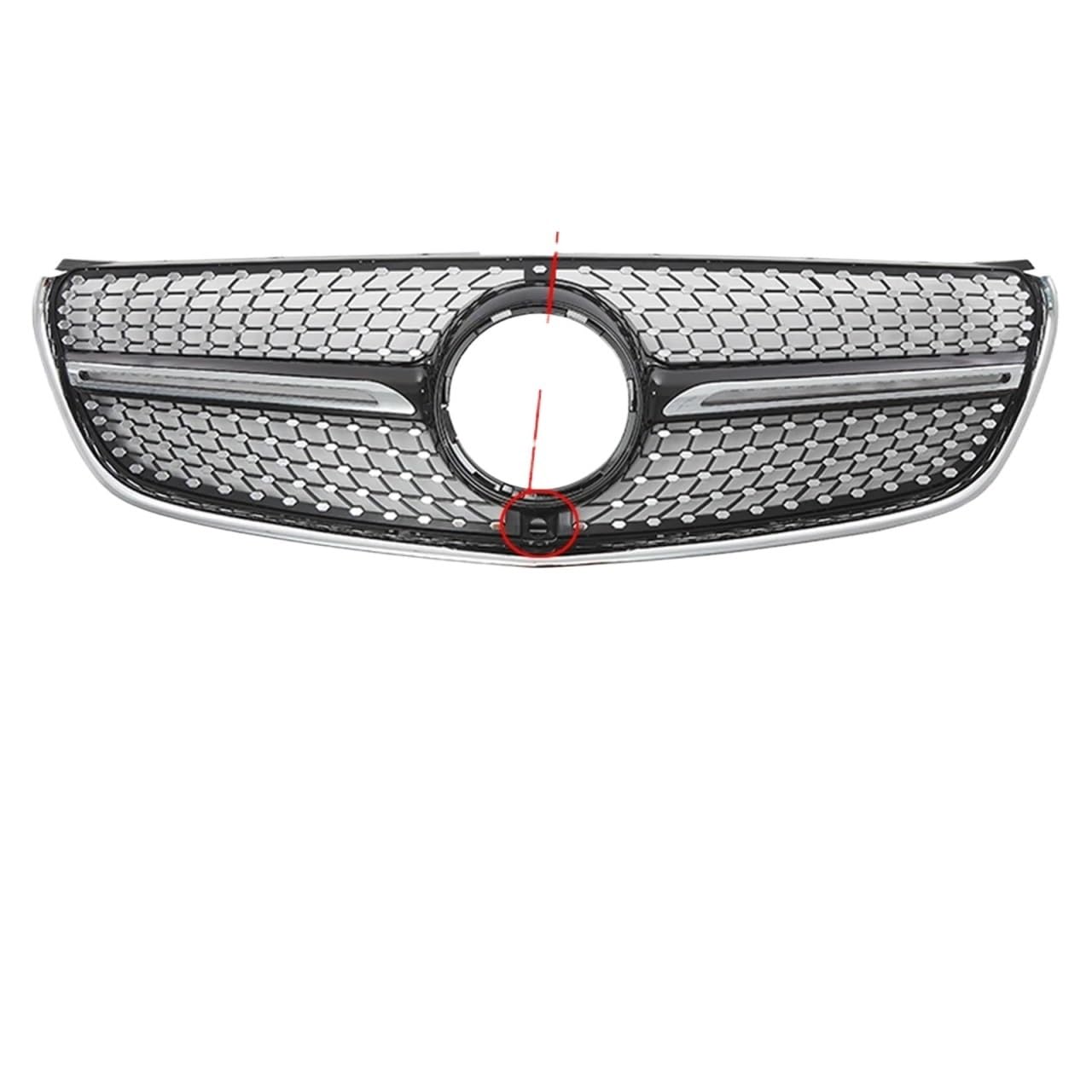 Grill Front Obere Gitter Im Chrom-Schwarz-Diamanten-Stil Für Benz V W447 V250 V260 2016 2017 2018 2019 2020. Glänzendes Schwarz Für GTR-Stil Stoßstangengrill Kühlergrill(Diamonds-Black W360) von SIFUSM