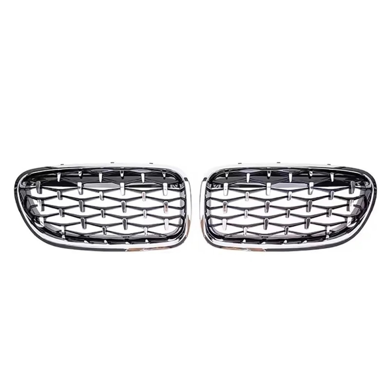 Grill Front Obere Renngitter Im Silbernen Diamanten-Stil Für 5er F10 F11 F18 2010–2017 528i 535i Frontstoßstange Mit Zwei Lamellen Kühlergrill(Diamond-Silver) von SIFUSM