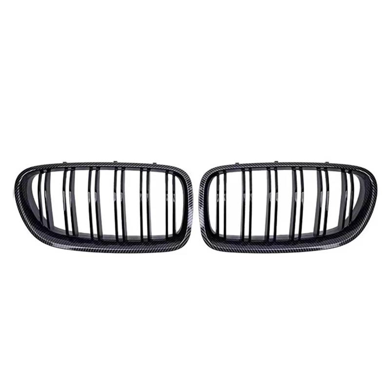 Grill Front Obere Renngitter Im Silbernen Diamanten-Stil Für 5er F10 F11 F18 2010–2017 528i 535i Frontstoßstange Mit Zwei Lamellen Kühlergrill(Double-Carbon Look) von SIFUSM