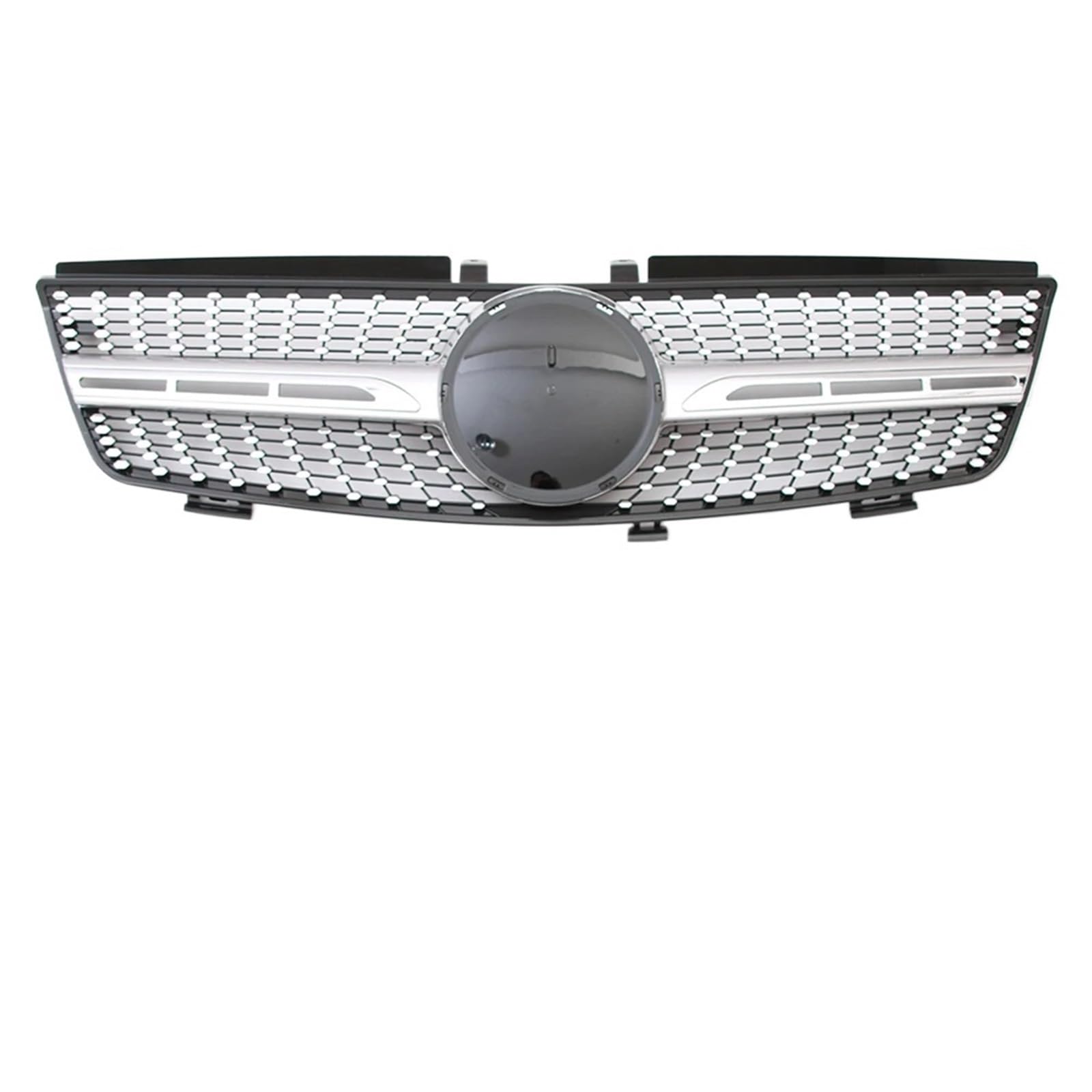 Grill Front Schwarzer Vorderer Renngrill Im GTR-Stil Für Benz ML W164 2005 2006 2007 2008 ML320 ML350 ML500 Chrom-Diamanten-Stil Stoßstangengitter Kühlergrill(Diamond-Silver) von SIFUSM