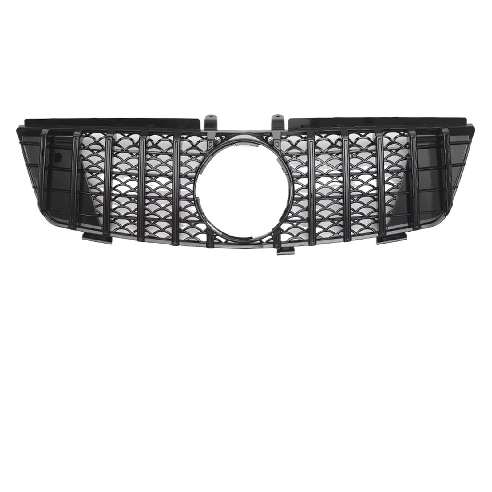 Grill Front Schwarzer Vorderer Renngrill Im GTR-Stil Für Benz ML W164 2005 2006 2007 2008 ML320 ML350 ML500 Chrom-Diamanten-Stil Stoßstangengitter Kühlergrill(G-Chrome Black) von SIFUSM