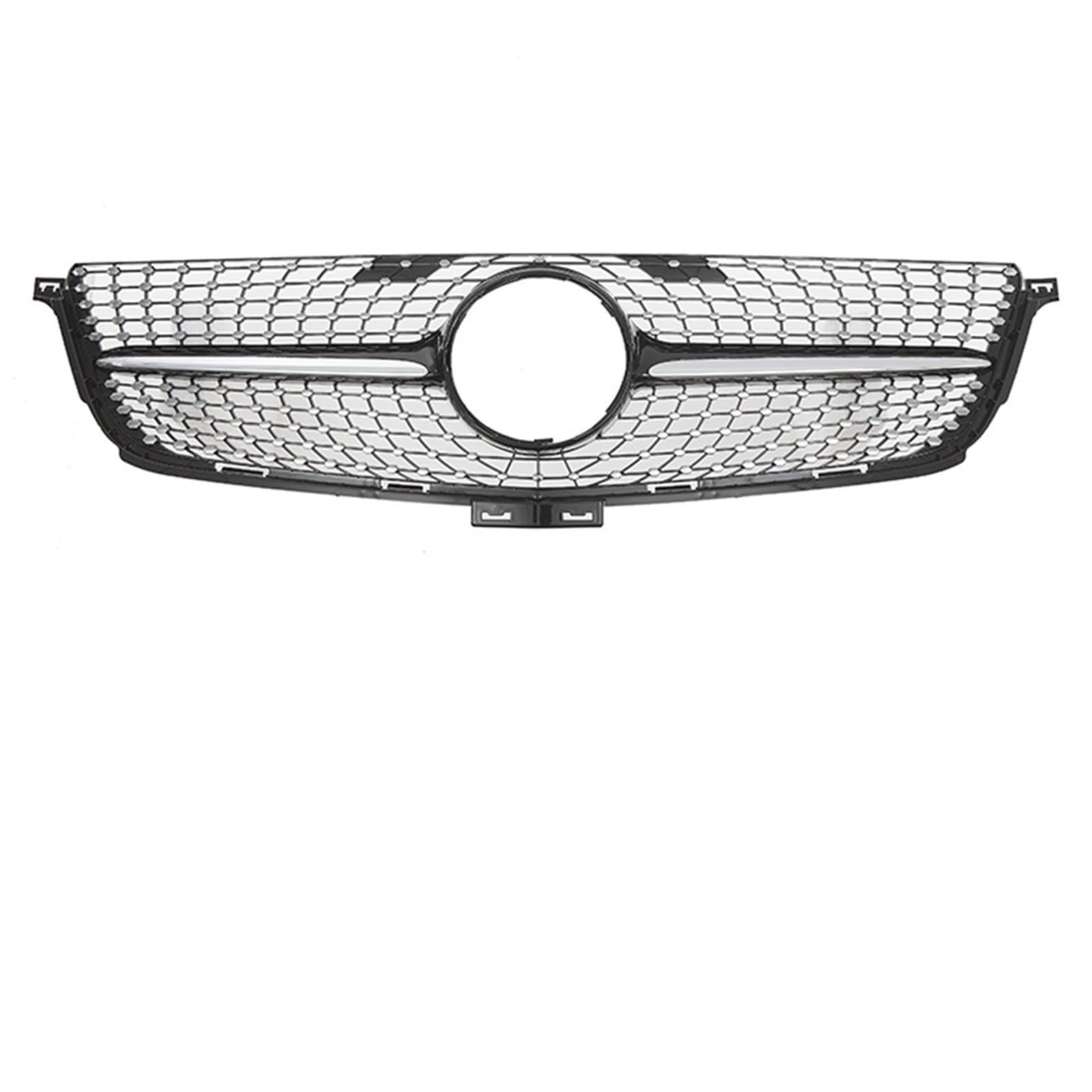 Grill Front Vordere Renngitter Im Chrom-Silber-Diamanten-Stil. Vordere Renngitter Für Benz ML-Klasse W166 2012 2013 2014 2015 ML350 ML550 Kühlergrill(Diamond-Chrome Black) von SIFUSM