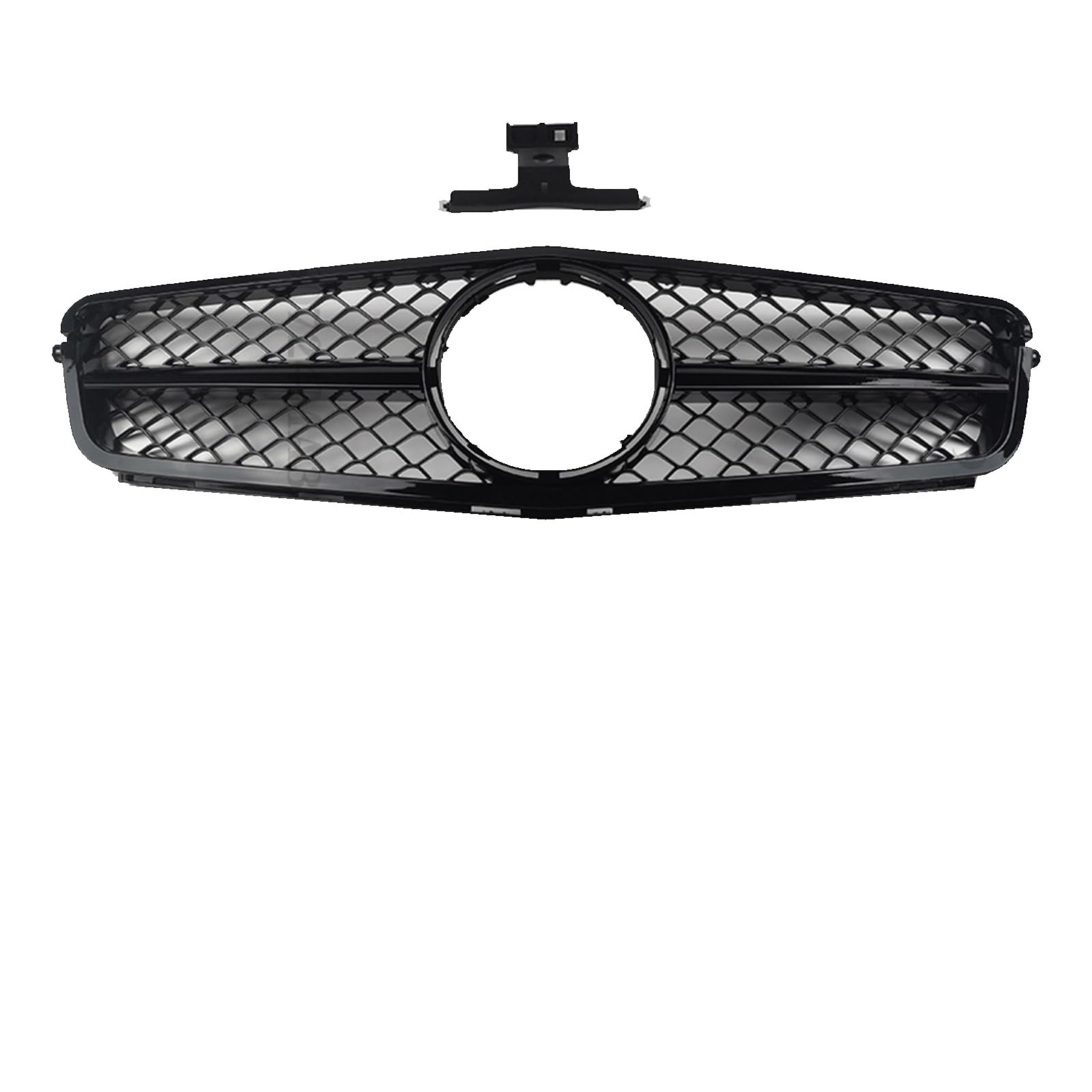 Grill Front Vordereinlass-Kühlergrill-Stoßfänger Grill Für W204 C204 S204 C43 Für Benz C 2007-2014 Für AMG Für GT R Diamond Style Tuning Accessoires Kühlergrill(AM Black) von SIFUSM