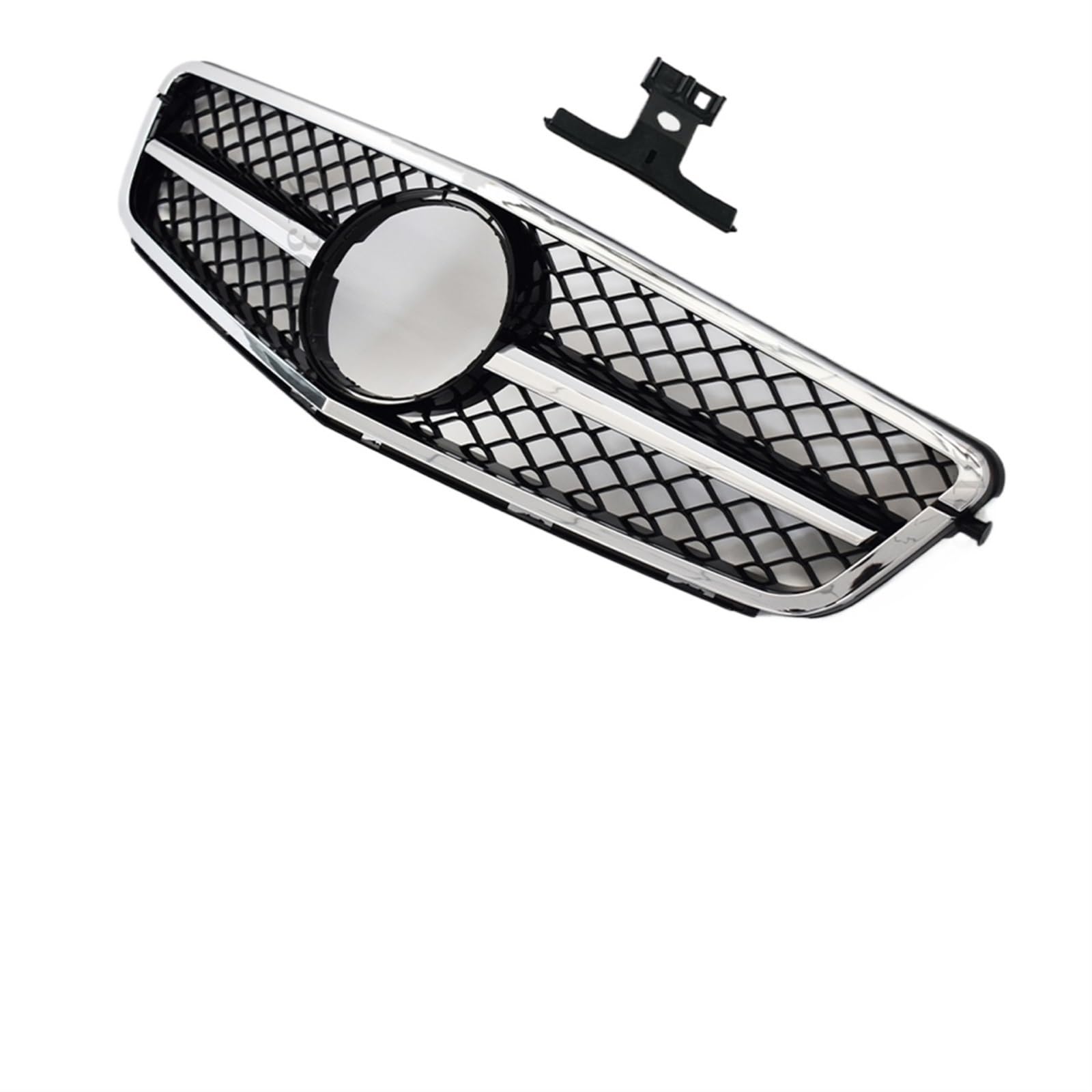 Grill Front Vordereinlass-Kühlergrill-Stoßfänger Grill Für W204 C204 S204 C43 Für Benz C 2007-2014 Für AMG Für GT R Diamond Style Tuning Accessoires Kühlergrill(AM Full Silvery) von SIFUSM