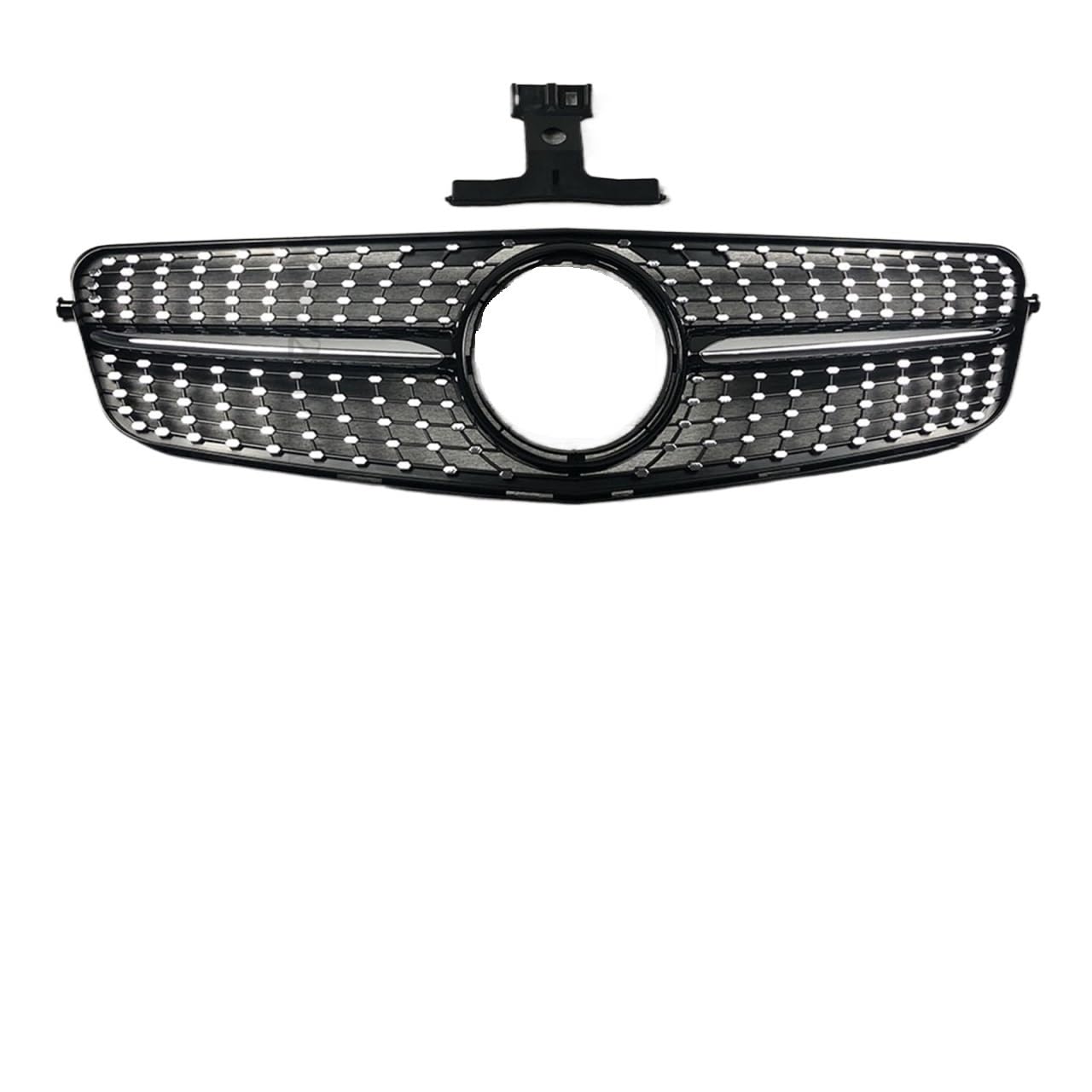 Grill Front Vordereinlass-Kühlergrill-Stoßfänger Grill Für W204 C204 S204 C43 Für Benz C 2007-2014 Für AMG Für GT R Diamond Style Tuning Accessoires Kühlergrill(Diamond Glossy Black) von SIFUSM