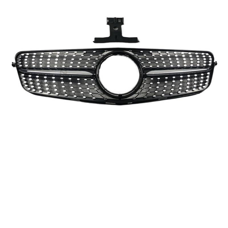 Grill Front Vordereinlass-Kühlergrill-Stoßfänger Grill Für W204 C204 S204 C43 Für Benz C 2007-2014 Für AMG Für GT R Diamond Style Tuning Accessoires Kühlergrill(Diamond Glossy Black) von SIFUSM