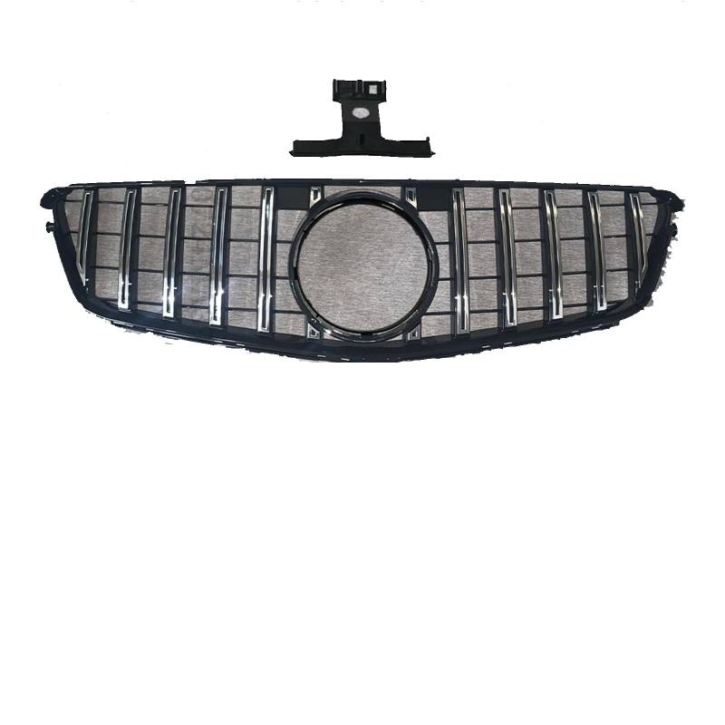 Grill Front Vordereinlass-Kühlergrill-Stoßfänger Grill Für W204 C204 S204 C43 Für Benz C 2007-2014 Für AMG Für GT R Diamond Style Tuning Accessoires Kühlergrill(GT Silvery) von SIFUSM