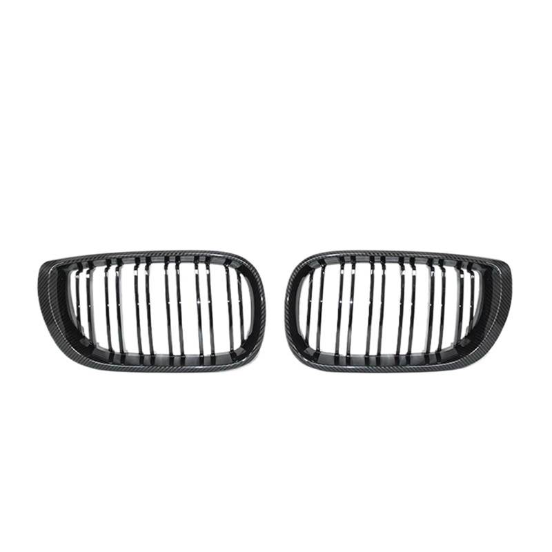 Grill Front Vorne In Der Mitte Leuchtend Schwarz Breiter Nierenhaubengrill Für E46 Limousine 4 Türen 3er Serie 2002 2003 2004 2005 320i 325Xi 330Xi Kühlergrill(Double Line Carbon) von SIFUSM