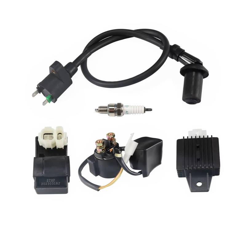 Motorrad Zündungen GY6 Zündspule AC 6 Pin CDI Regler Gleichrichter Relais Zündkerze Kit Für ATV Dirt Bike Gokart 50cc 1250cc 150cc Auto Motor ATV Motor Zündspule von SIFUSM