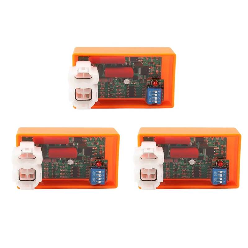 Motorrad Zündungen Motorrad 6 Pin Zündung Zünden System Einheit AC CDI Box Mit DIP Schalter Für GY DM 200 YABEN 50 XR250R CS XLR 125 GY6 CRF230F Motor Zündspule(Orange 3 Pieces) von SIFUSM
