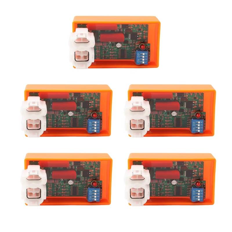 Motorrad Zündungen Motorrad 6 Pin Zündung Zünden System Einheit AC CDI Box Mit DIP Schalter Für GY DM 200 YABEN 50 XR250R CS XLR 125 GY6 CRF230F Motor Zündspule(Orange 5 Pieces) von SIFUSM