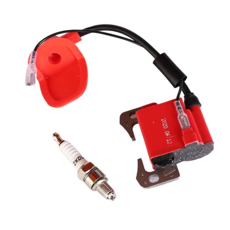 Motorrad Zündungen ZÜNDSPULE Set Für 43cc 47cc 49cc Für Mini Quad Pocket Dirt Bike ATV 2-Hub Motor Teil Mit L7T CMR5H ZKDL BM6A Zündkerze Motor Zündspule(Red ZKDL) von SIFUSM