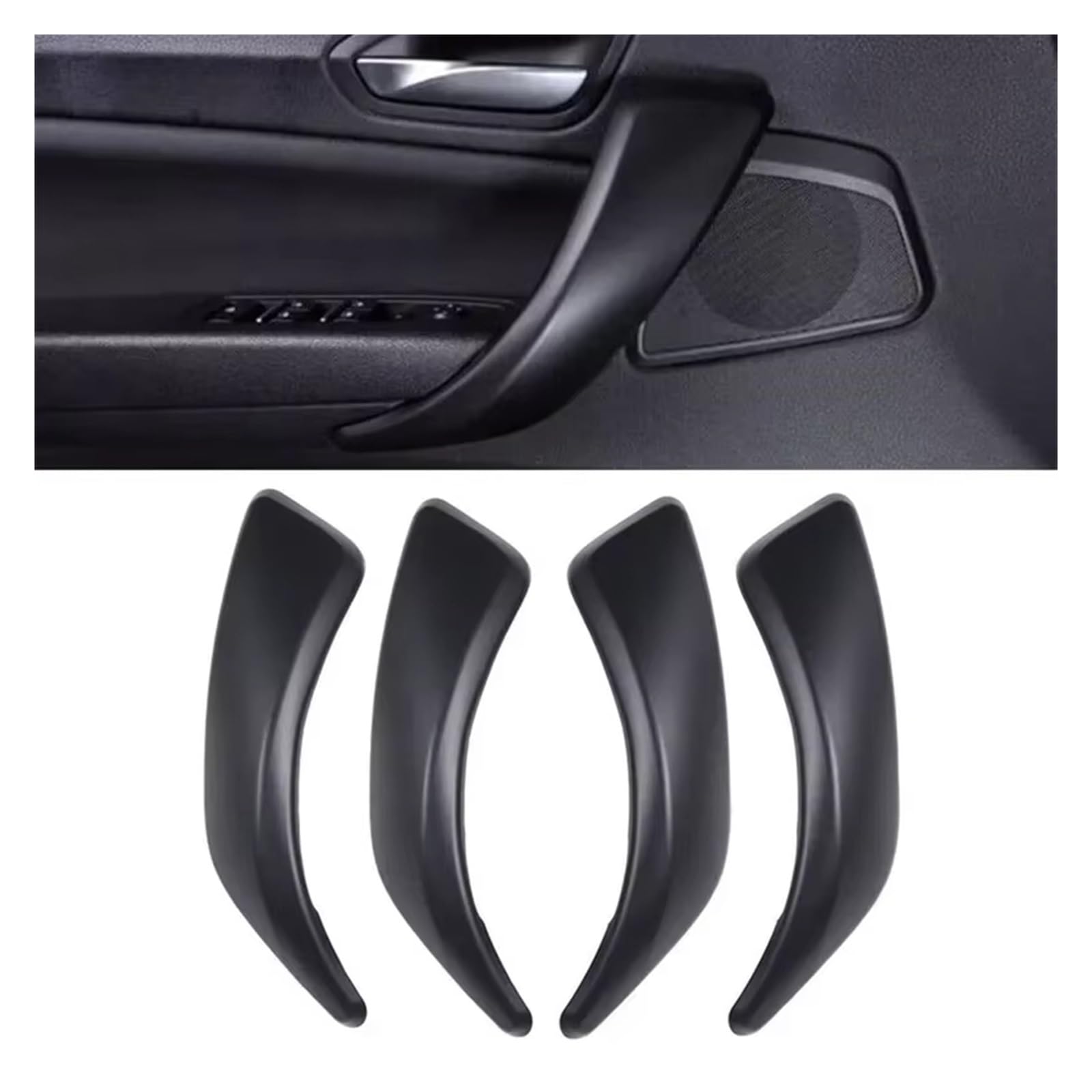 Türgriff Für 1er F20 F21 F22 2012-2018 2er F22 F23 2014-2018 2019 Auto-Innentürgriffverkleidung Pull Cover Mattschwarz Innentürgriff(4Piece) von SIFUSM