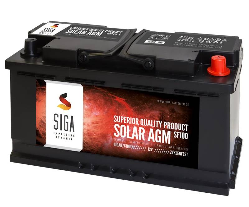 SIGA Blei Akku 12V 100Ah AGM GEL Batterie Solarbatterie Wohnmobil Mover Boot Versorgungsbatterie von SIGA IMPULSIVE DYNAMIK