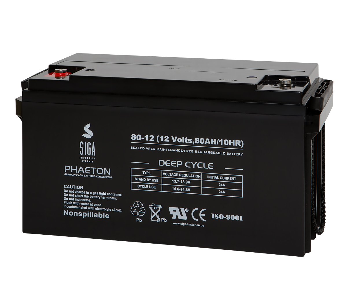 Akku 12V 80AH AGM Gel Batterie Solarbatterie Boot Wohnmobil Versorgungsbatterie zyklenfest 90AH Akku 12V 80AH AGM Gel Batterie Solarbatterie Boot Wohnmobil Versorgungsbatterie zyklenfest 90AH von SIGA IMPULSIVE DYNAMIK