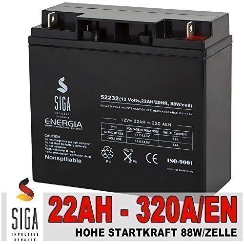 Akku 22Ah 12V Blei AGM Hochstrom Batterie Booster Rasentraktor Motorrad Jetski 18Ah 19Ah 20Ah Akku 22Ah 12V Blei AGM Hochstrom Batterie Booster Rasentraktor Motorrad Jetski 18Ah 19Ah 20Ah von SIGA IMPULSIVE DYNAMIK