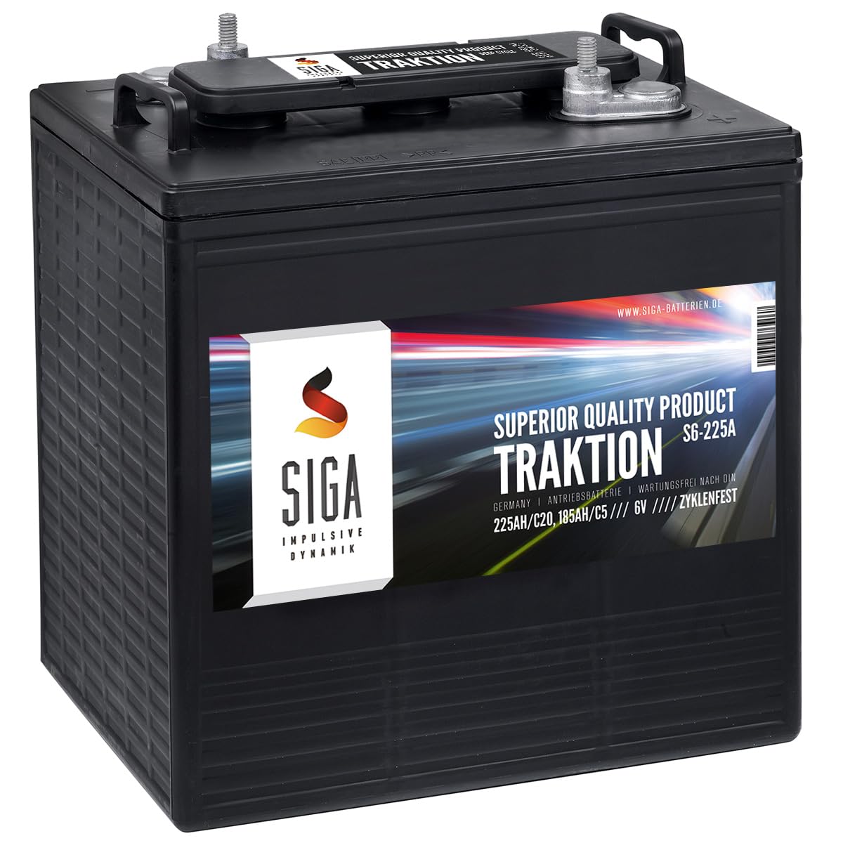 Antriebsbatterie 6V 225Ah Traktion Batterie Stapler Hubwagen Hebebühne Kehrmaschinen Solar 185Ah Antriebsbatterie 6V 225Ah Traktion Batterie Stapler Hubwagen Hebebühne Kehrmaschinen Solar 185Ah von SIGA IMPULSIVE DYNAMIK