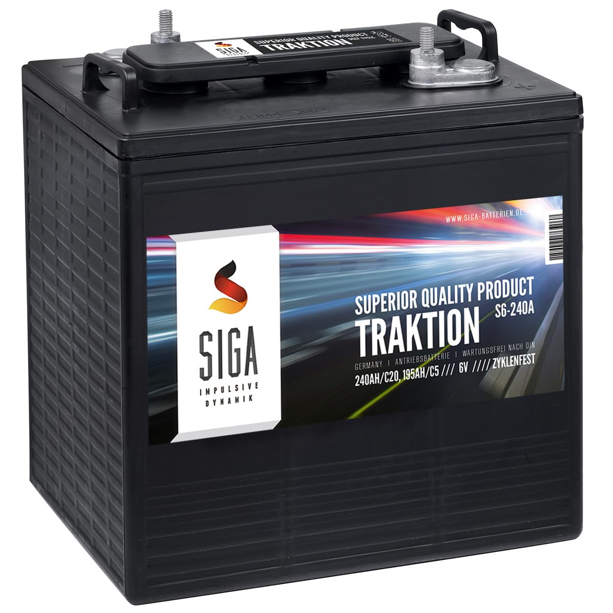 Antriebsbatterie 6V 240Ah Traktion Batterie Stapler Hubwagen Hebebühne Kehrmaschinen Solar 195Ah Antriebsbatterie 6V 240Ah Traktion Batterie Stapler Hubwagen Hebebühne Kehrmaschinen Solar 195Ah von SIGA IMPULSIVE DYNAMIK