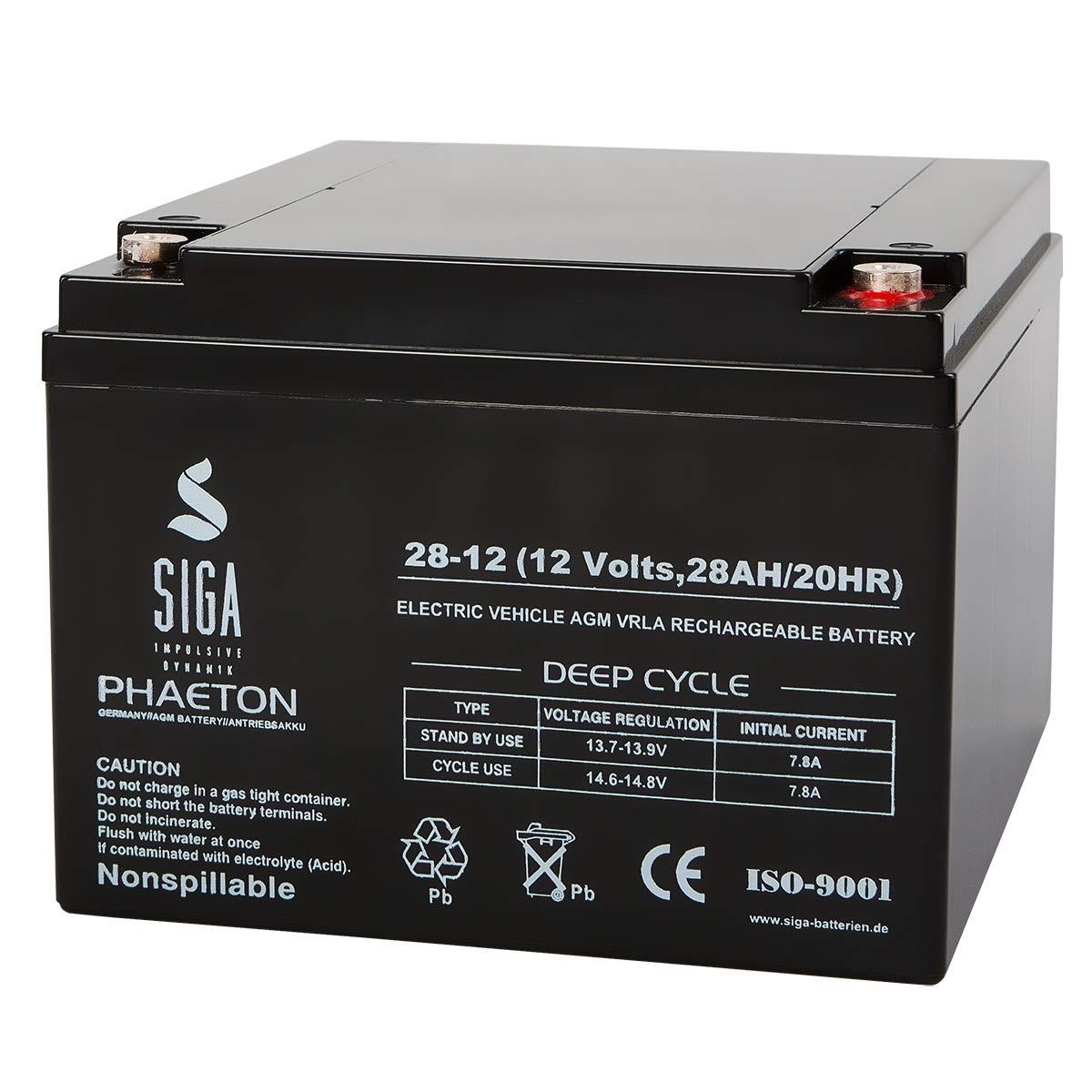 SIGA Akku 12V 28Ah AGM Blei Gel USV Solar Notstrom Alarmanlage Batterie 24Ah 25Ah 26Ah von SIGA IMPULSIVE DYNAMIK