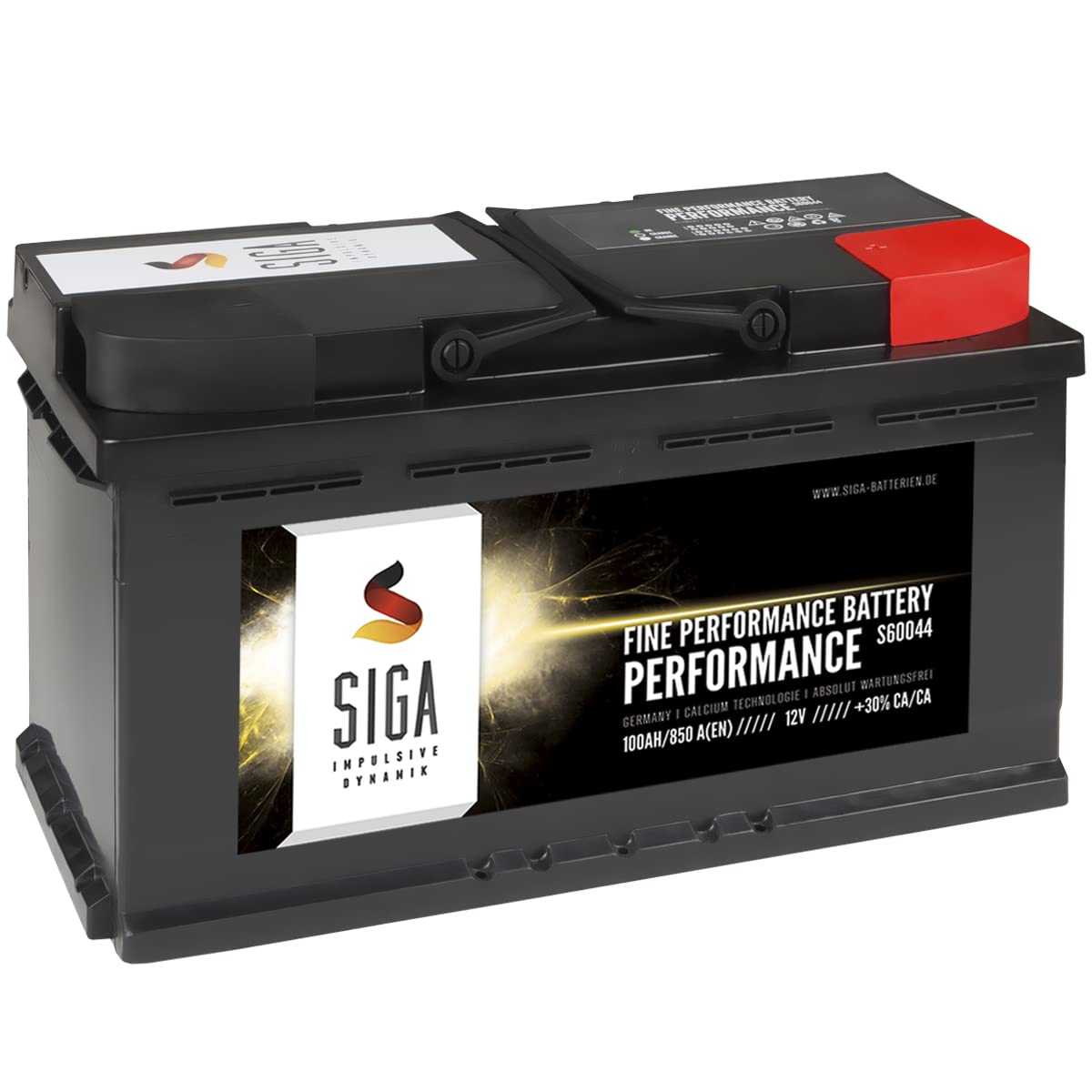 SIGA Autobatterie 100AH 12V 850A/EN Starterbatterie ersetzt Batterie 95Ah 105Ah 88Ah von SIGA IMPULSIVE DYNAMIK