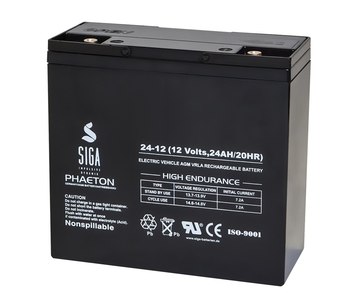 SIGA Batterien 4260367093824 S24-12 Batterie 12 V/24 mAh von SIGA IMPULSIVE DYNAMIK