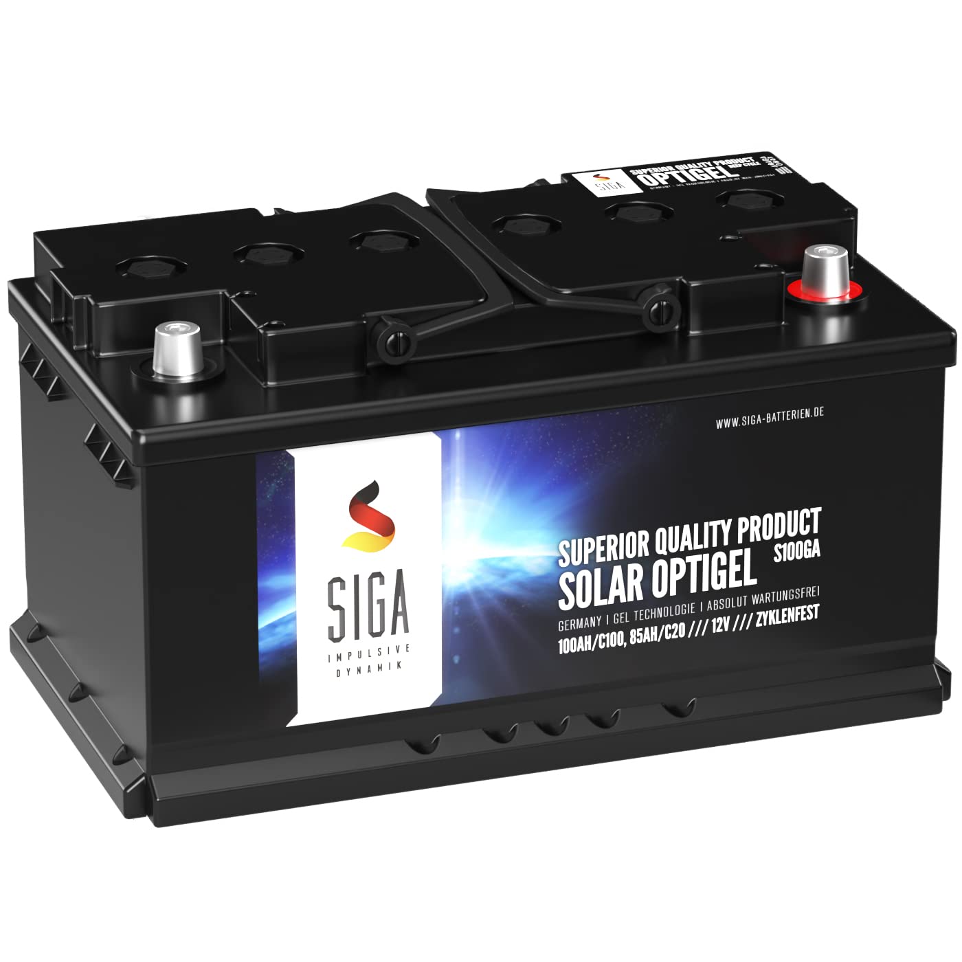 SIGA GEL Batterie 100Ah 12V Solarbatterie Gelbatterie Wohnmobil Wohnwagen Bootsbatterie Versorgung Bleigel Akku SIGA GEL Batterie 100Ah 12V Solarbatterie Gelbatterie Wohnmobil Wohnwagen Bootsbatterie Versorgung Bleigel Akku von SIGA IMPULSIVE DYNAMIK