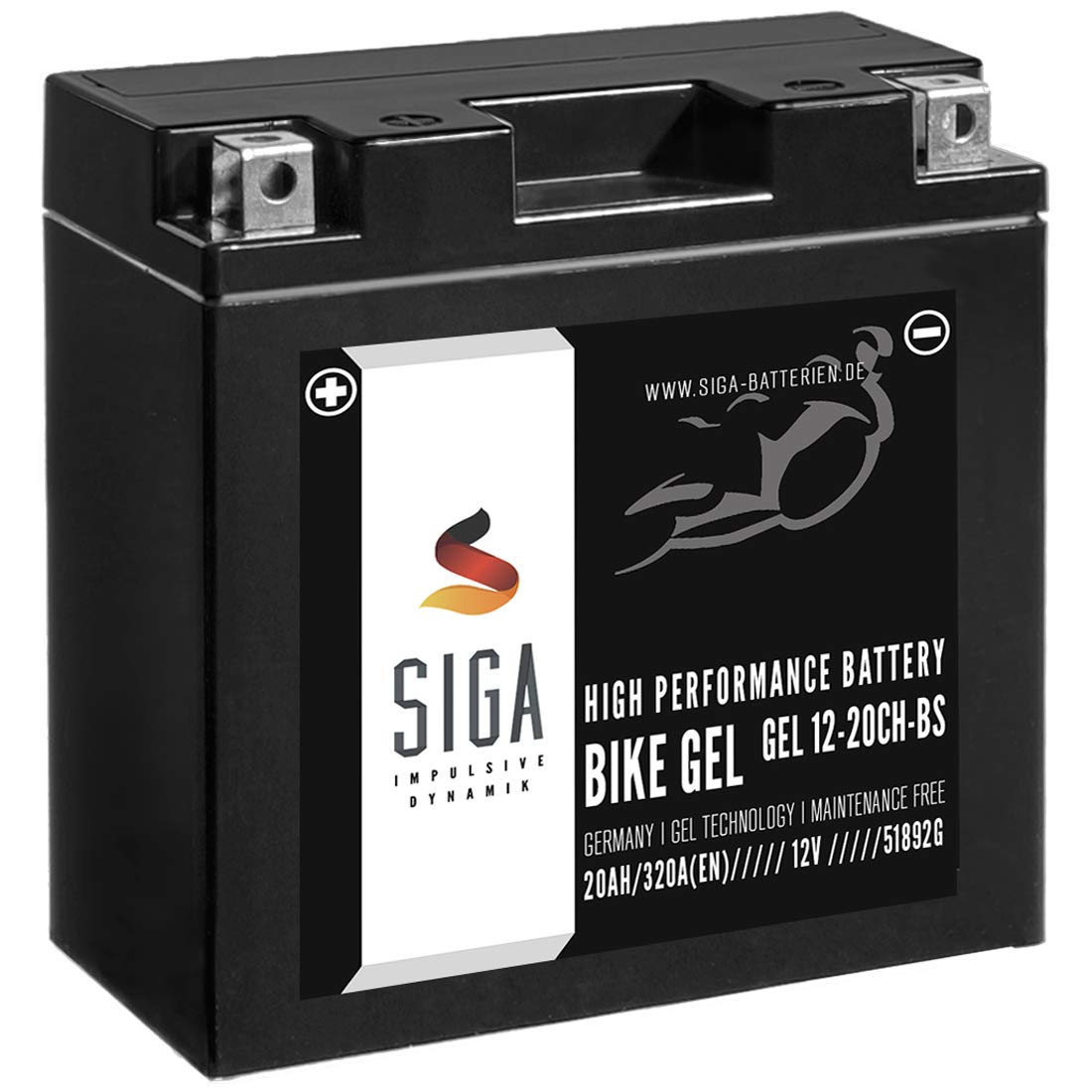 SIGA GEL Motorradbatterie 12V 20Ah 320A/EN GEL Batterie YTX20CH-BS YTX20A-BS GEL12-20CH-BS GTXCH20-BS 82002 SIGA GEL Motorradbatterie 12V 20Ah 320A/EN GEL Batterie YTX20CH-BS YTX20A-BS GEL12-20CH-BS GTXCH20-BS 82002 von SIGA IMPULSIVE DYNAMIK