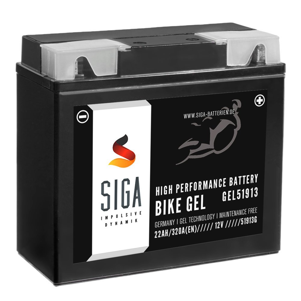 SIGA GEL Motorradbatterie 12V 22Ah 320A/EN Batterie 51913 mit ABS GT20H-3 52101 Gel12-19 SIGA GEL Motorradbatterie 12V 22Ah 320A/EN Batterie 51913 mit ABS GT20H-3 52101 Gel12-19 von SIGA IMPULSIVE DYNAMIK