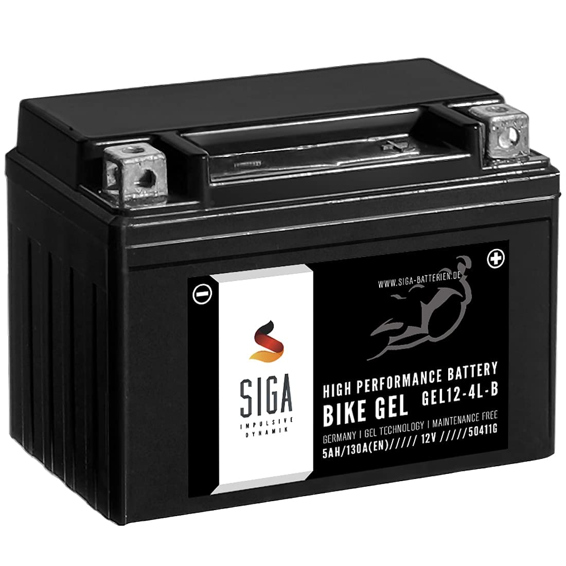 SIGA GEL Motorradbatterie 12V 5Ah 130A/EN GEL Batterie YB4L-B CB4L-B 50411 YB4L-B Gel12-4L-B von SIGA IMPULSIVE DYNAMIK