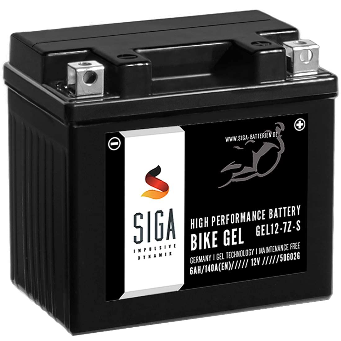 SIGA GEL Motorradbatterie 12V 6Ah 140A/EN Gel Batterie YTZ7S Gel12-7Z-S TTZ7S-BS YTZ7S-4 von SIGA IMPULSIVE DYNAMIK
