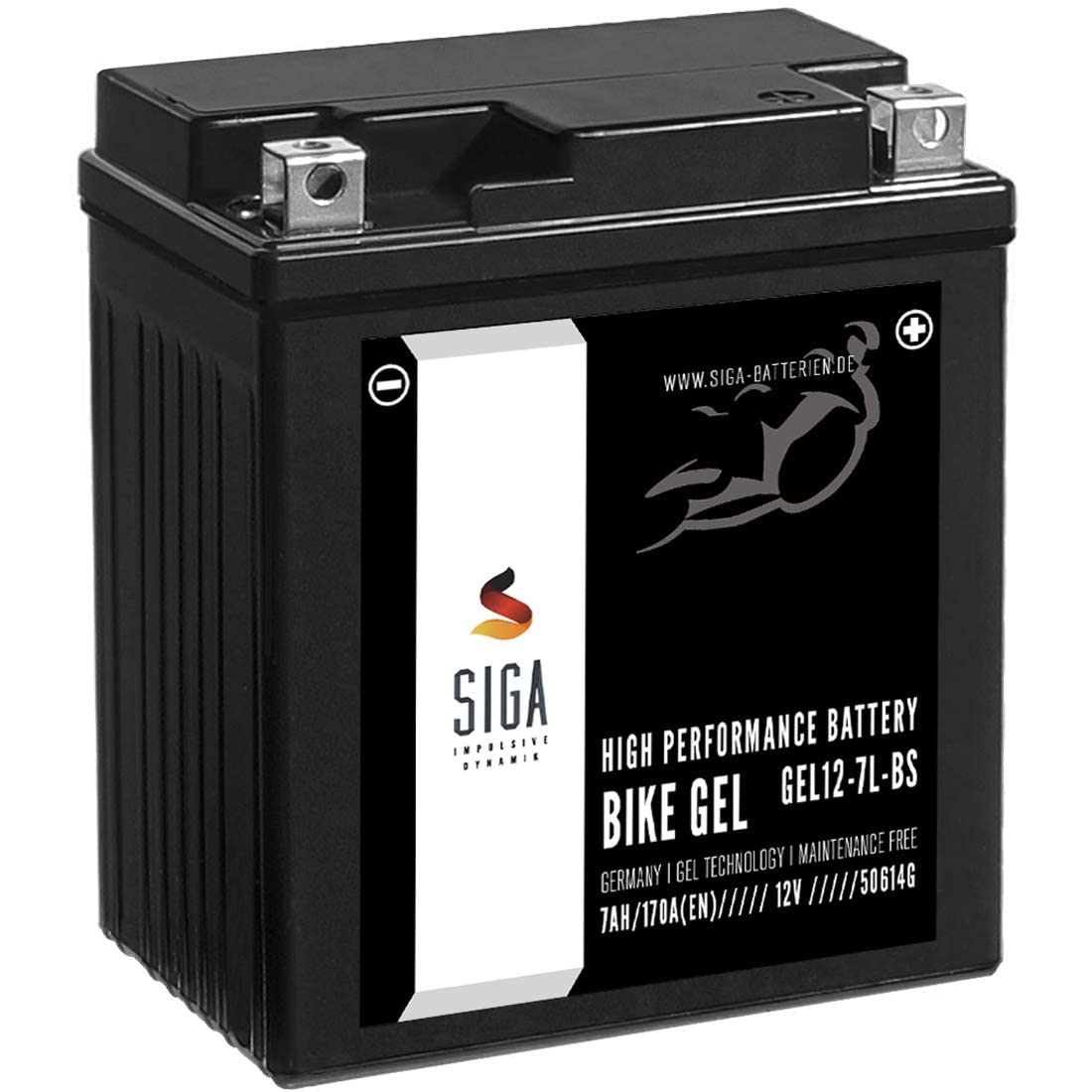 SIGA GEL Motorradbatterie 12V 7Ah 170A/EN Gel Batterie YTX7L-BS Gel12-7L-BS YTX7L-4 YTX7L-BS CTX7L-BS GTX7L-BS ETX-7L-BS 50614LF von SIGA IMPULSIVE DYNAMIK