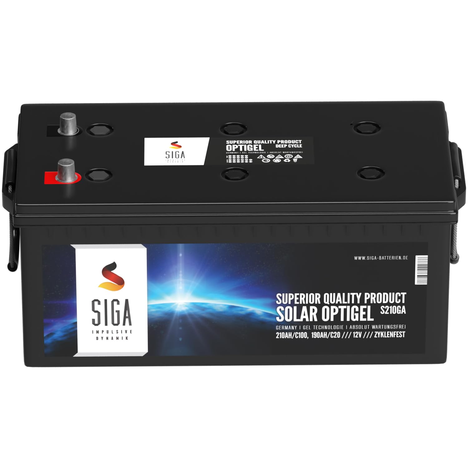 SIGA Gel-Batterie 12V 210Ah Gel Akku Blei-Akku Bootsbatterie Wohnmobil Batterie Solarbatterie Versorgerbatterie SIGA Gel-Batterie 12V 210Ah Gel Akku Blei-Akku Bootsbatterie Wohnmobil Batterie Solarbatterie Versorgerbatterie von SIGA IMPULSIVE DYNAMIK